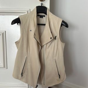 Theory leather moto vest size S
